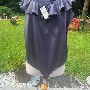 Express Charcoal Sleeveless Blouse